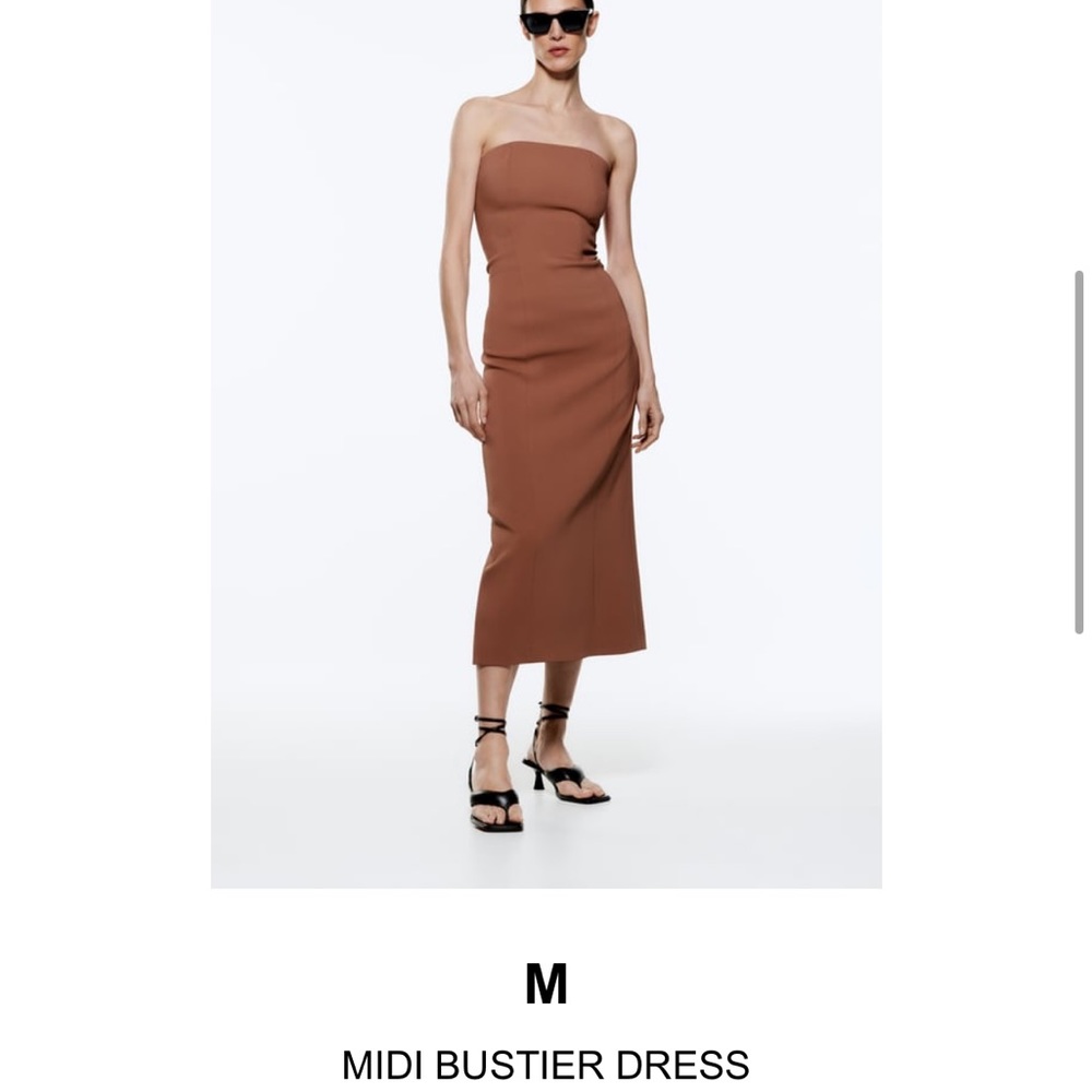 Brown midi dress from Zara